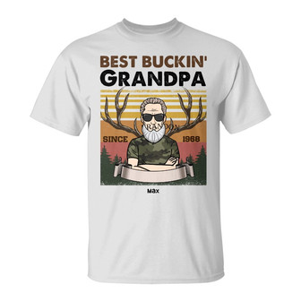 Personalized Hunting Dad Grandpa Best Bucking T Shirt - Thegiftio UK