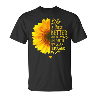 Personalized Husband And Wife Sunflower T Shirt - Thegiftio UK