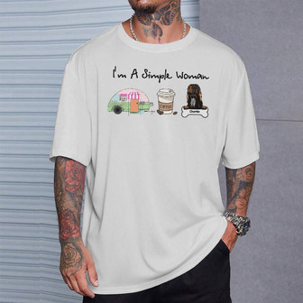 Personalized I Am A Simple Woman Dog Mom T Shirt - Thegiftio UK