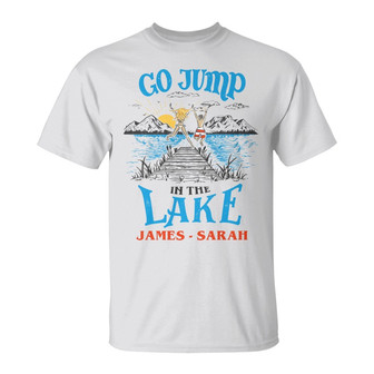 Personalized Jump in The Lake White T Shirt - Thegiftio UK