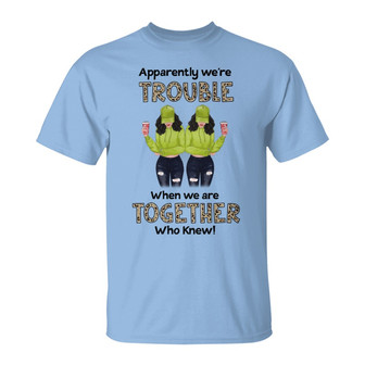 Personalized Leopard We're Trouble Shirt for Besties - Thegiftio UK