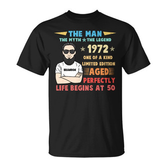 Personalized Love Dad Grandpa Gifts,The Man The Myth The Legend T Shirt - Thegiftio UK