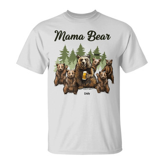 Personalized Mama Bear Mom T Shirt - Thegiftio UK
