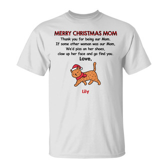 Personalized Merry Christmas Cat Dad Cat Mom T Shirt - Thegiftio UK