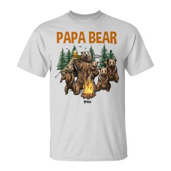 Personalized Mom Dad Papa Bear Camping T Shirt - Thegiftio UK