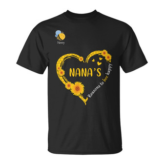 Personalized Mom Grandma Bee Happy T Shirt - Thegiftio UK