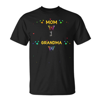 Personalized Mom Grandma Butterflies T Shirt - Thegiftio UK