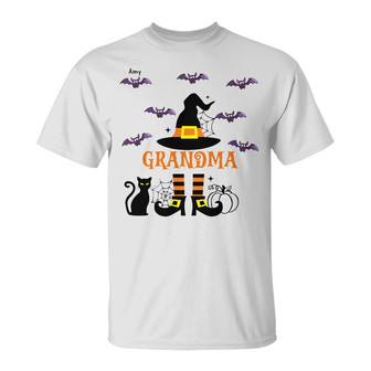 Personalized Mom Grandma Fall Halloween T Shirt - Thegiftio UK