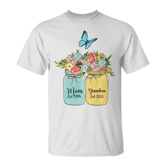 Personalized Mom Grandma Flower Art T Shirt - Thegiftio UK