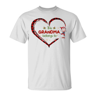 Personalized Mom Grandma Heart T Shirt - Thegiftio UK
