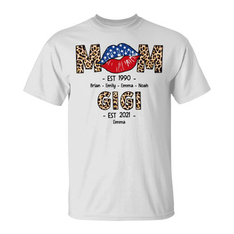 Personalized Mom Grandma Lips T Shirt - Thegiftio UK