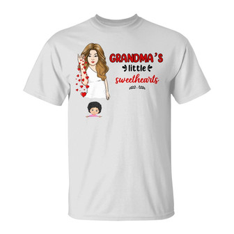 Personalized Mom Grandma Little Sweethearts T Shirt - Thegiftio UK