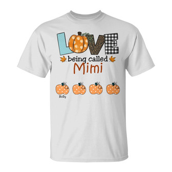 Personalized Mom Grandma Pumpkins Fall T Shirt - Thegiftio UK