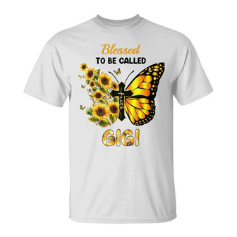 Personalized Mom Grandma Sunflower Butterfly T Shirt - Thegiftio UK
