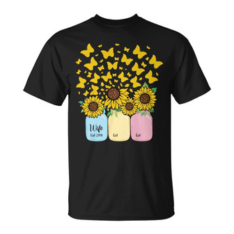 Personalized Mom Grandma Sunflower Butterfly T Shirt - Thegiftio UK