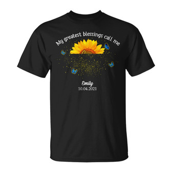Personalized Mom Grandma Sunflower T Shirt - Thegiftio UK