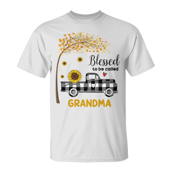 Personalized Mom Grandma Sunflower Truck T Shirt - Thegiftio UK