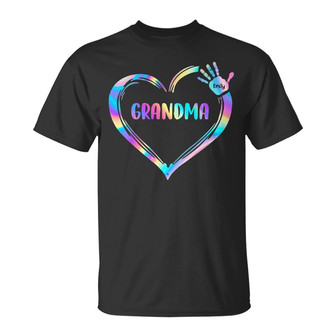 Personalized Mom Grandma Gifts, Grandma Heart Grandkids Hands T Shirt - Thegiftio UK
