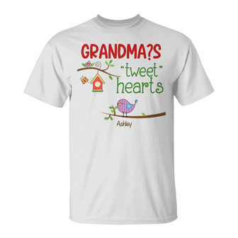 Personalized Mom Grandma Tweet Hearts T Shirt - Thegiftio UK