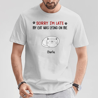 Personalized My Cats Were Laying On Me T Shirt - Thegiftio UK