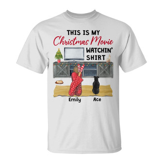 Personalized My Christmas Movie Watching T Shirt - Thegiftio UK