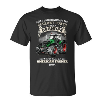 Personalized Never Underestimate A Farmer Grandpa With Tractor T Shirt - Thegiftio UK