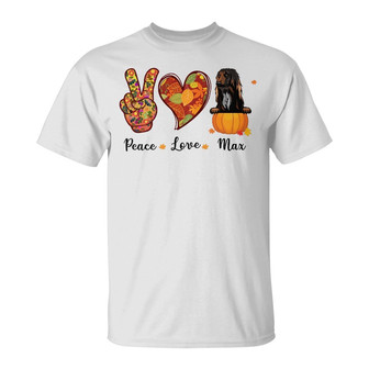 Personalized Peace Love Dog Fall Halloween T Shirt - Thegiftio UK