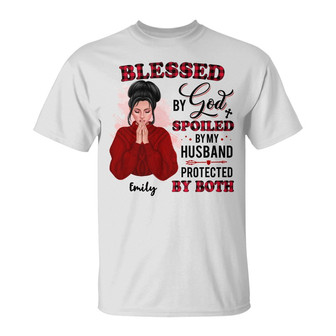 Personalized Protected By God And Husband T Shirt - Thegiftio UK