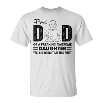 Personalized Proud Dad T Shirt - Thegiftio UK
