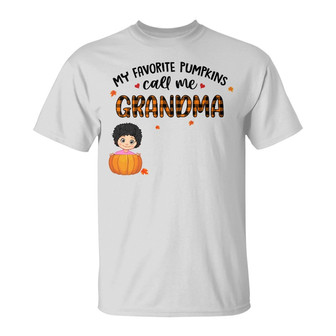 Personalized Pumpkins Grandma Fall Halloween T Shirt - Thegiftio UK
