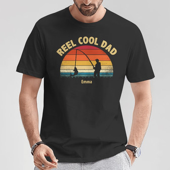 Personalized Reel Cool Dad Grandpa Fishing T Shirt - Thegiftio UK