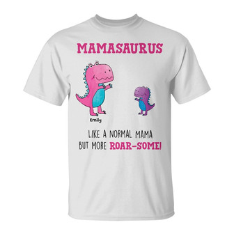 Personalized Roar Some Mom Grandma Dinosaur T Shirt - Thegiftio UK