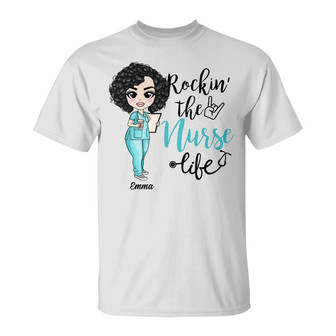 Personalized Rocking The Nurse Life T Shirt - Thegiftio UK
