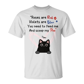 Personalized Rose Are Red Cat T Shirt - Thegiftio UK