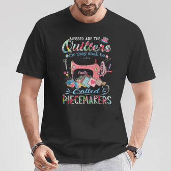 Personalized Gift for Quilter, Sewing Blessed Are The Quilters T Shirt - Thegiftio UK