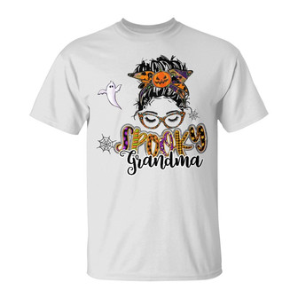 Personalized Spooky Mom Grandma Fall Halloween T Shirt - Thegiftio UK