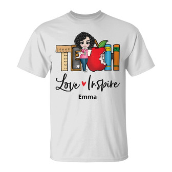 Personalized Teacher Back To School Love Inspire T Shirt - Thegiftio UK