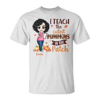 Personalized Teacher Pumpkins Patch T Shirt - Thegiftio UK