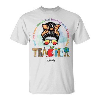 Personalized Teacher Teach Love Inspire T Shirt - Thegiftio UK