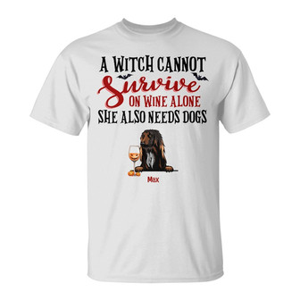 Personalized Witch Dog Fall Halloween T Shirt - Thegiftio UK