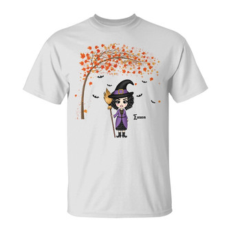 Personalized Witch Fall Halloween T Shirt - Thegiftio UK