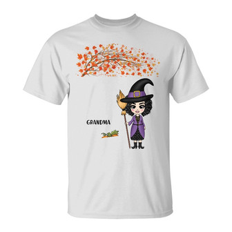 Personalized Witch Mom Grandma Fall Halloween T Shirt - Thegiftio UK