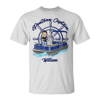 Pontoon Captain Personalized T-Shirt - Gift for Boat Owners - Thegiftio UK