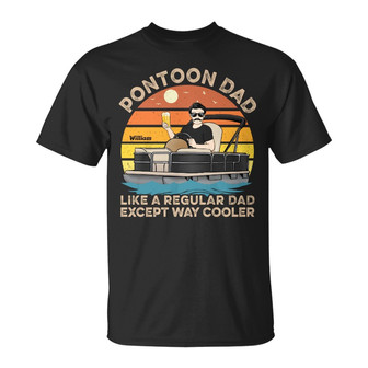 Pontoon Dad Like A Regular Except Way Cooler Custom T-Shirt - Thegiftio UK