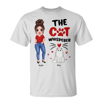 Posing Doll Woman The Cat Whisperer Custom T-Shirt - Thegiftio UK