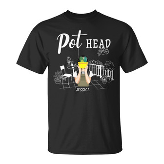 Pot Head Gardening Personalized T-Shirt - Gift for Gardeners - Thegiftio UK