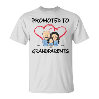 Promoted To Grandparents Custom T-Shirt - Gift for Grandma - Thegiftio UK