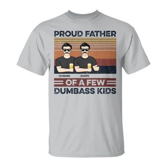 Proud Father Of A Few Background Custom T-Shirt - Gift - Thegiftio UK