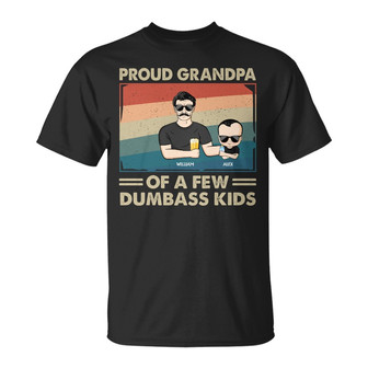 Proud Grandpa Of A Few Kids Custom T-Shirt - Gift for Dad - Thegiftio UK
