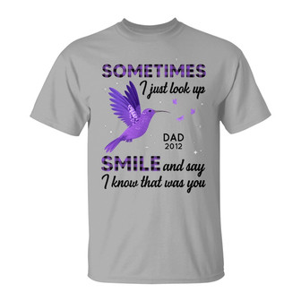 Purple Hummingbird Sometimes I Just Look Up Custom T-Shirt - Thegiftio UK